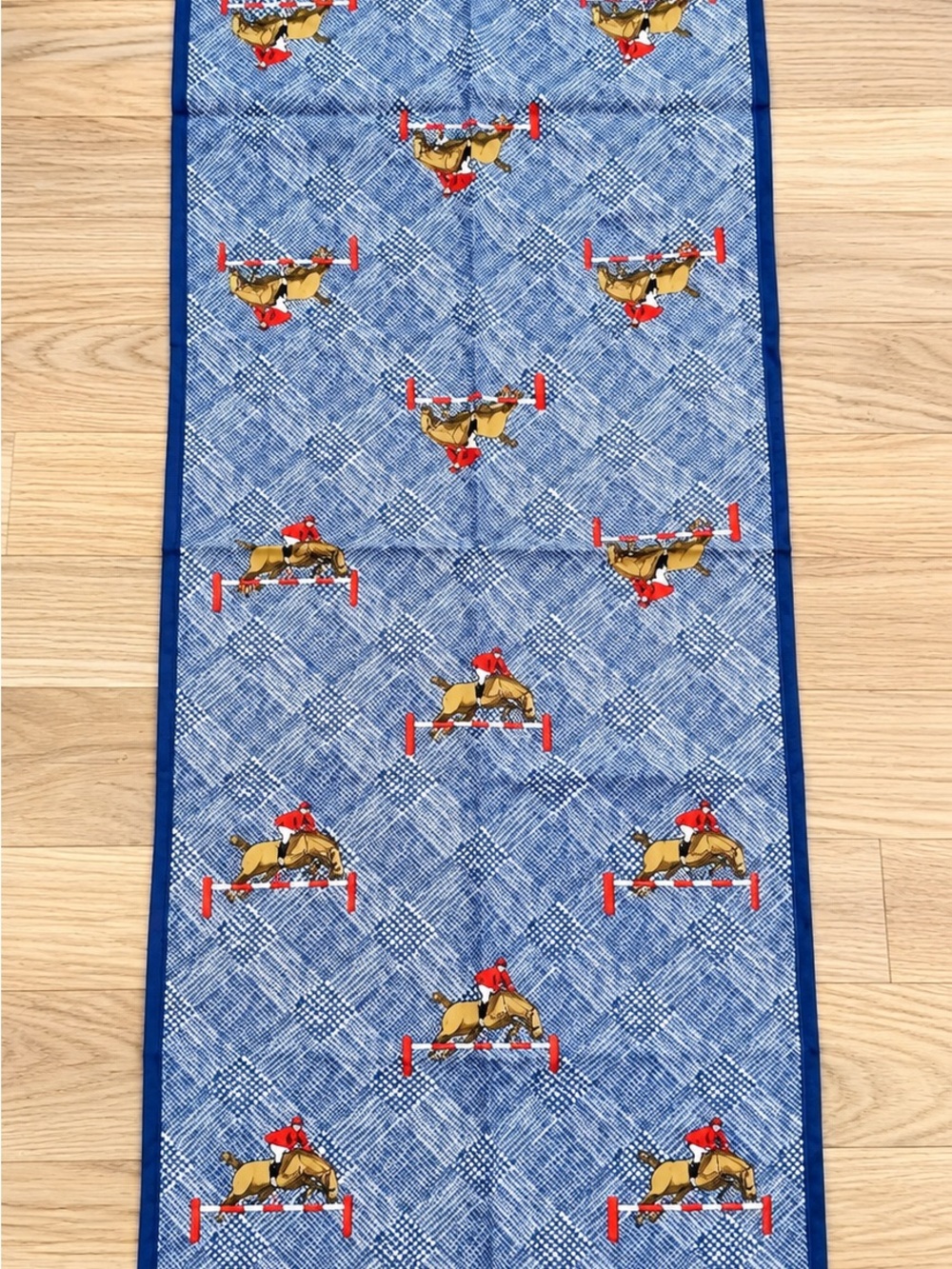 Stunning Vintage 1970 Glentex Navy Equestrian Scarf – Made in Japan